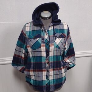 CanyonGuide Thermal Flannel Hiking Plaid Hooded Sweatshirt for Women